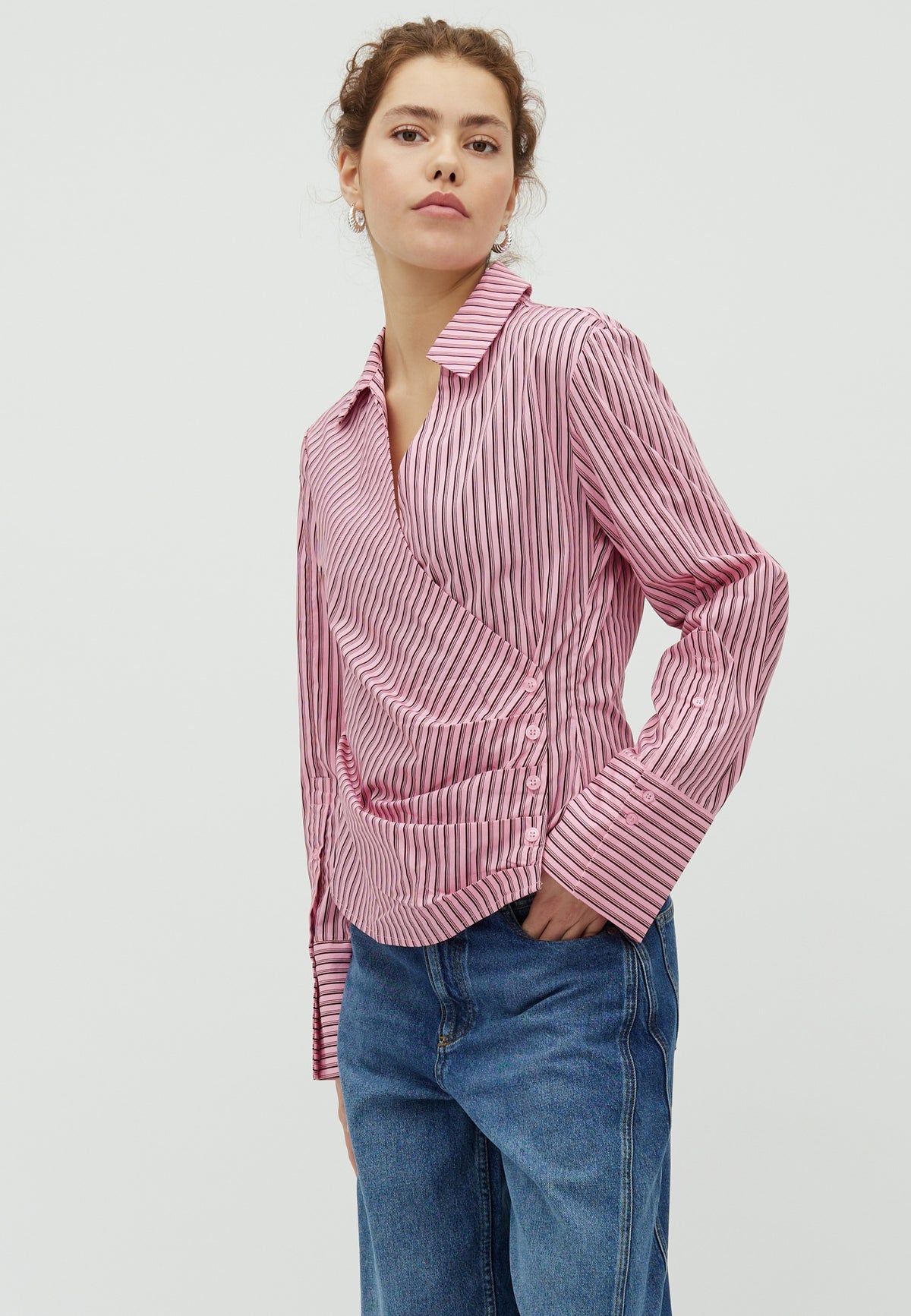 Gerri-M Shirt - Pink Bordeaux Stripe