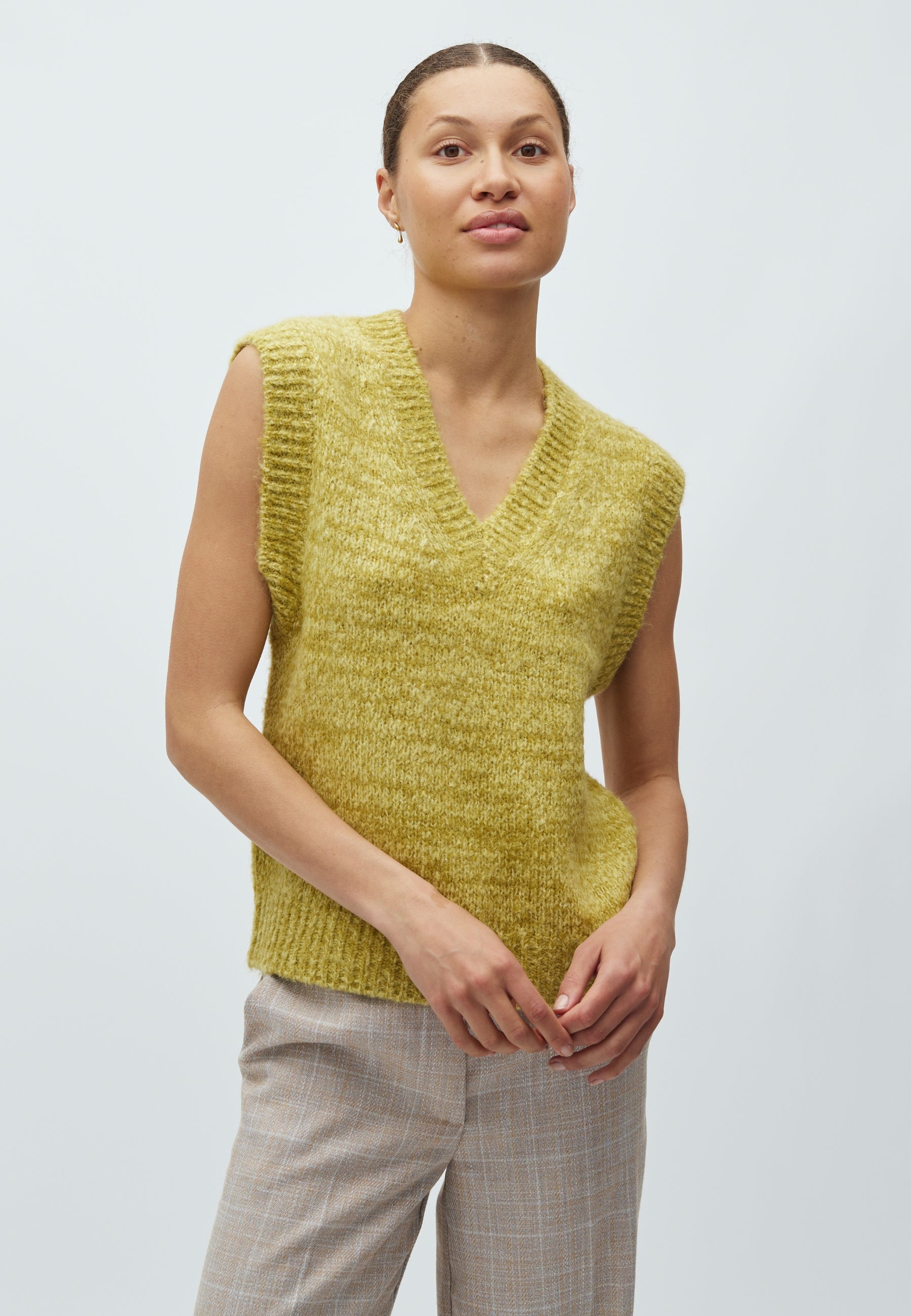 Allia-M Knitted Vest - Light Pear Melange