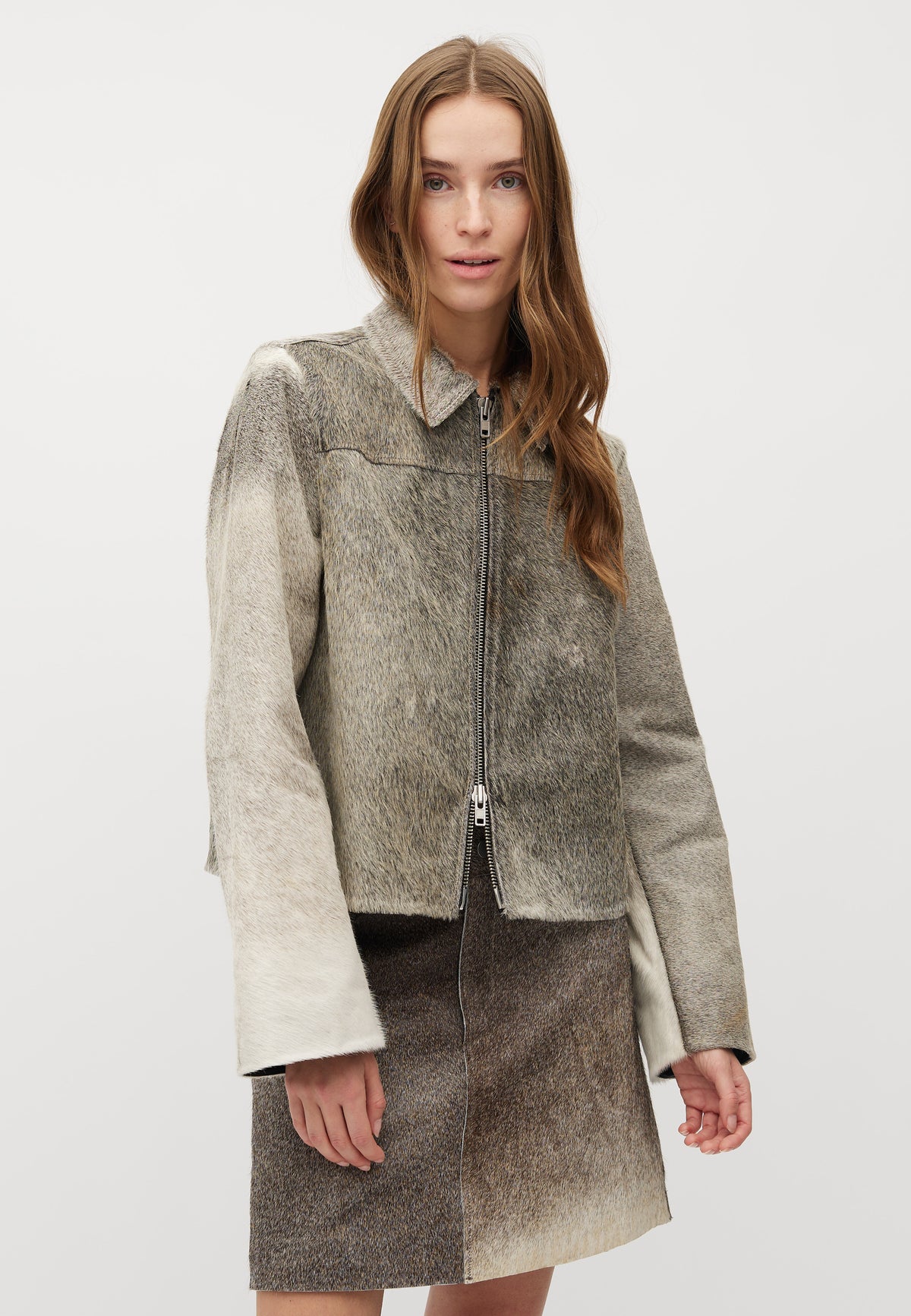 Isata-M Jacket - Grey Cow Emblem Western Jacket（mix grey）