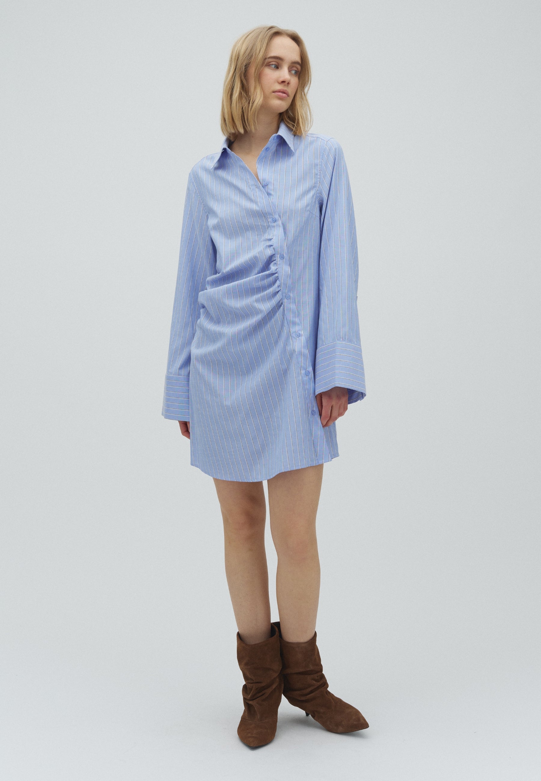 loose striped shirt dress Loutro L-M Dress