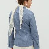 Loutro-M_Navy Blue Check_Model_2