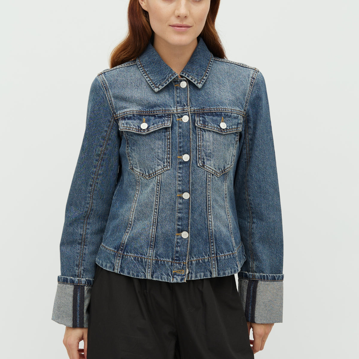 AMERI VINTAGE HEM DAMAGE SHORT JACKET HEM DAMAGE SHORT JACKET 