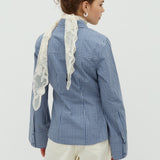 Loutro-M_Navy Blue Check_Model_2