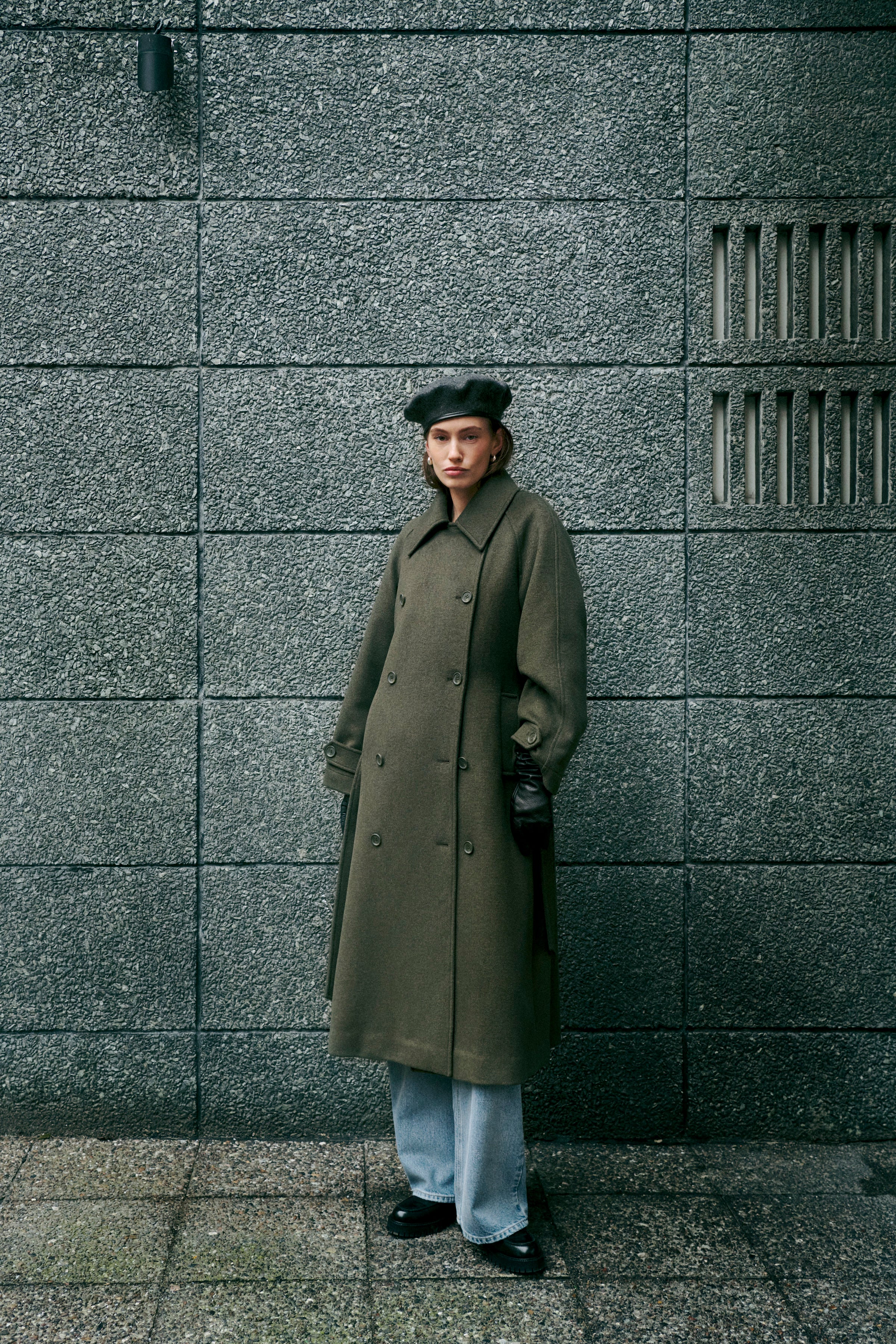 Odonna-M Coat - Dusty Olive Melange