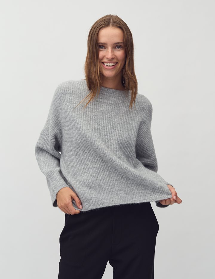 Gillian Shyla Striktrøje - Lysegrå