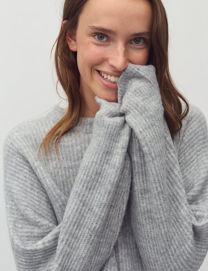 Gillian Shyla Striktrøje - Lysegrå